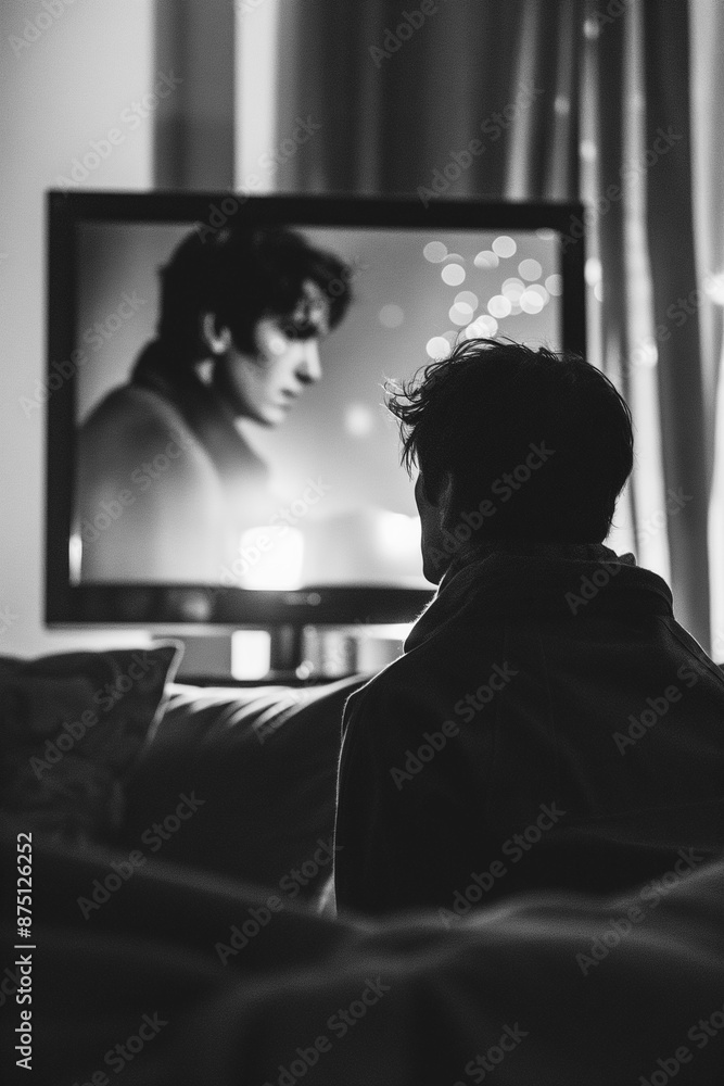 A man is sitting on a couch in front of a television A man is sitting on a couch in front of a television