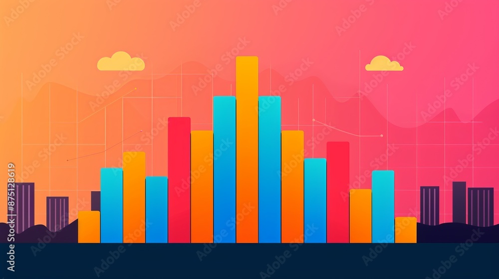 Fototapeta premium Professional featuring valuation, IPO, and mergers; structured layouts and contemporary design elements showcasing acquisition and funding strategies. Illustration, Image, , Minimalism,