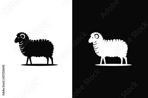 Sheep icon illustration. Abstract and minimal icon of sheep vector.