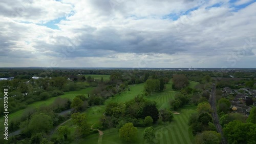 Aerial View of Datchet Town of Slough London, England United Kingdom. April 24th, 2024 photo