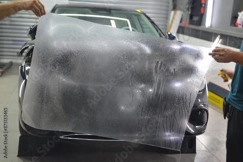 Automotive paint protection film,PPF film, car detailing  photo