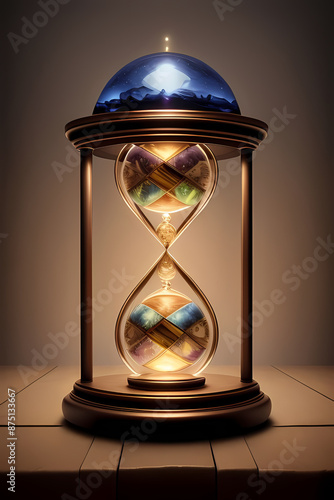 This thought-provoking image portrays the Earth perched atop an hourglass, symbolizing the finite nature of time and the urgency to get right with your Creator.