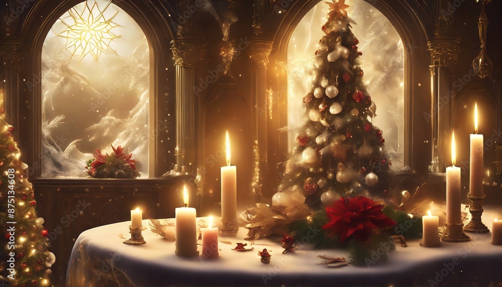 christmas tree and candles christmas tree and candles