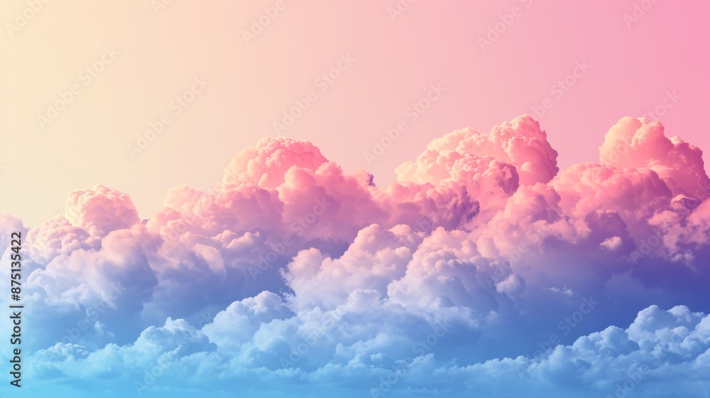 Soft fluffy clouds in a gradient of calming colors AI generated illustration Soft fluffy clouds in a gradient of calming colors AI generated illustration