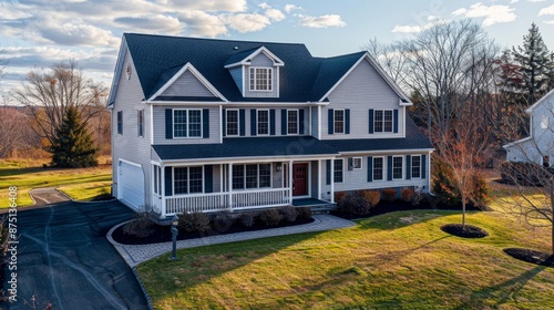Spacious colonial with a home theater  AI generated illustration