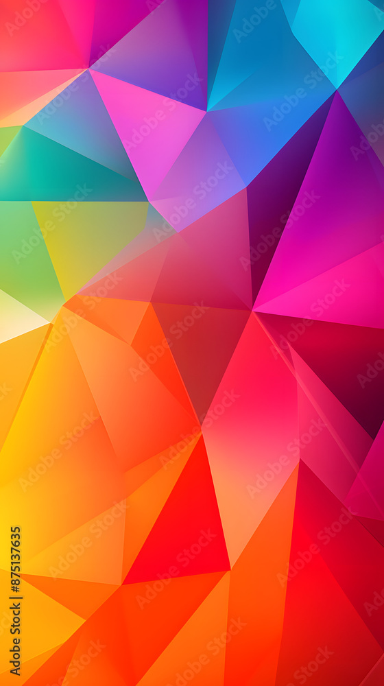 Fototapeta premium Digital technology colorful triangle geometry abstract poster mobile phone background