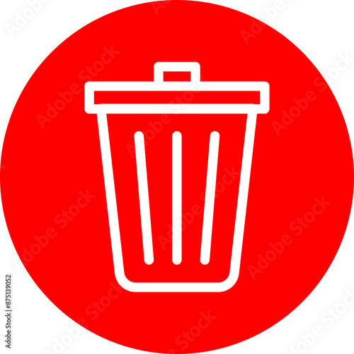 Delete Data Vector Line White Circle Red