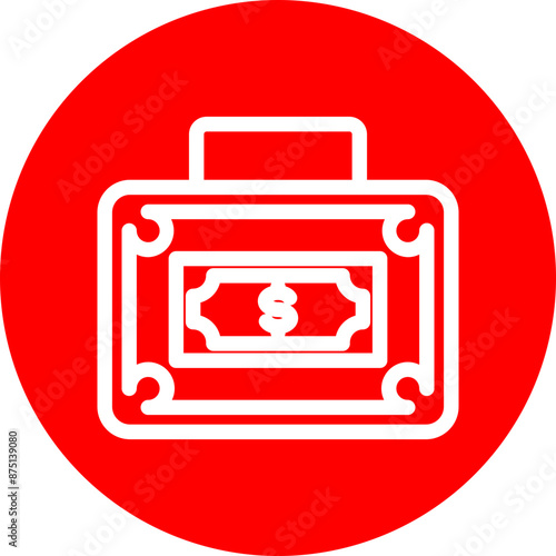 Money Laundering Vector Line White Circle Red