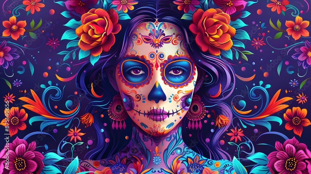 day of the dead skull vector concept background day of the dead skull vector concept background
