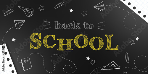 Back to School typography. Vector badges, labels and logos. School Background. Hand drawn lettering