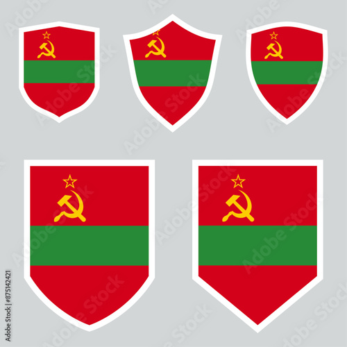 Free Download Transnistria Flag Shield Shape Frame - GFXLoad