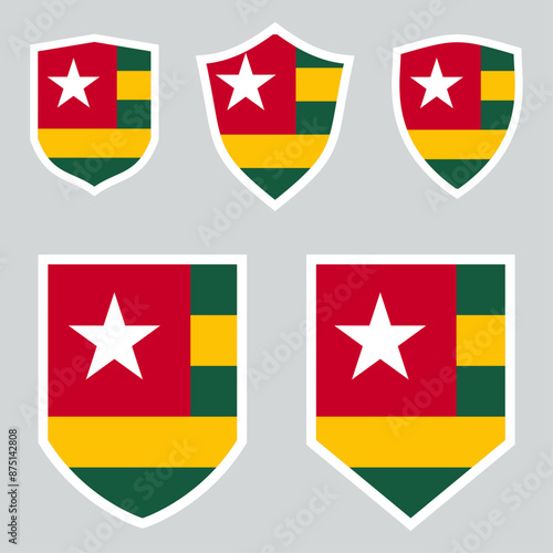 Togo Flag Shield Shape Frame Free Download Togo Flag Shield Shape Frame - GFXLoad