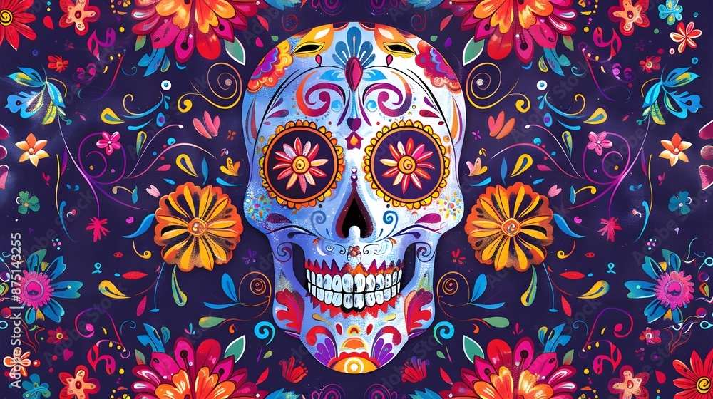 day of the dead skull vector concept background day of the dead skull vector concept background