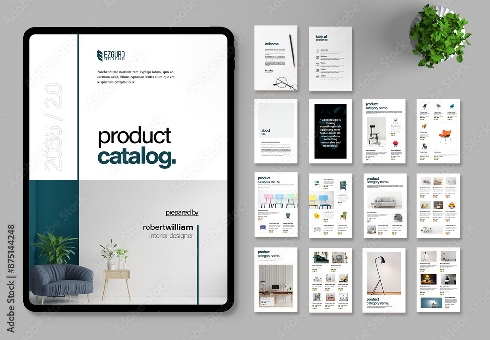 Ecatalog Sample Product Catalog E-Book Stock Template | Adobe Stock