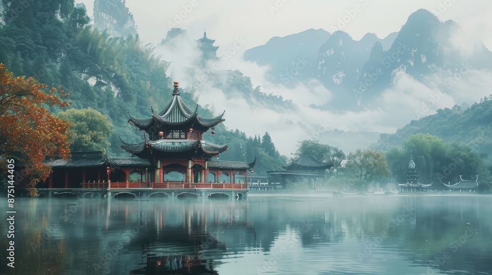 Serene Ancient Chinese Aesthetic Atmosphere Serene Ancient Chinese Aesthetic Atmosphere