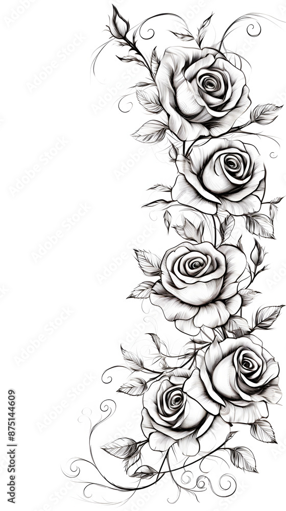 Digital retro rose border kraft paper graphics poster mobile phone background Digital retro rose border kraft paper graphics poster mobile phone background