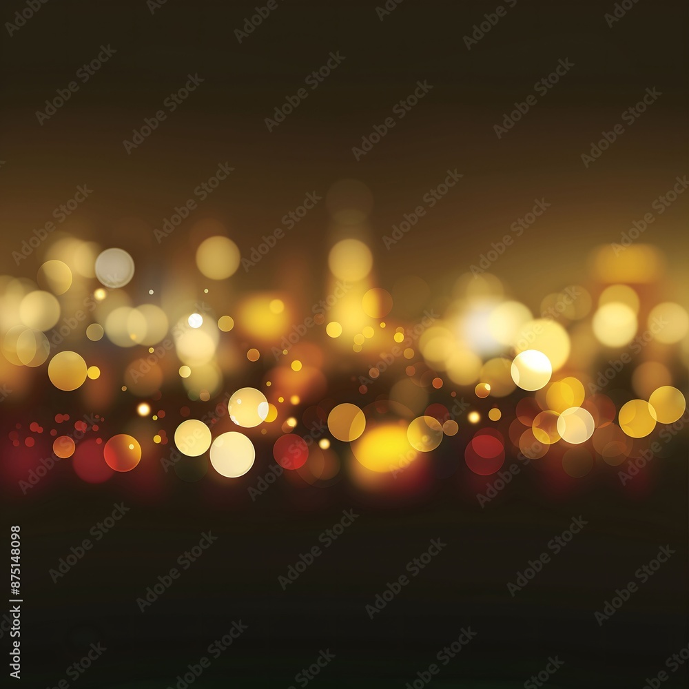 Abstract Bokeh Background With Golden and Red Lights in a Festive, Warm Setting Abstract Bokeh Background With Golden and Red Lights in a Festive, Warm Setting