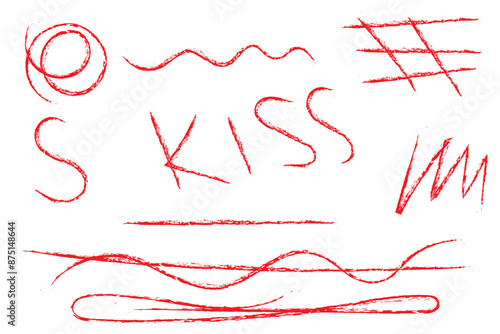 strike, red, stain, brush, marker, rough, lipstick, crayon, black, vector, texture, isolated, hand, white, paint, line, grunge, color, sketch, sign, drawing, pencil, bar, pen, check, ink, writing, pas