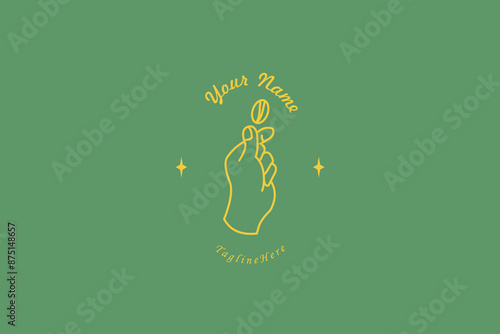 This is a vintage Nestheo coffee and hand logo, suitable for cafe logos, coffee shops, hangouts, WiFi corners, coffee shops, packaging logos and others.