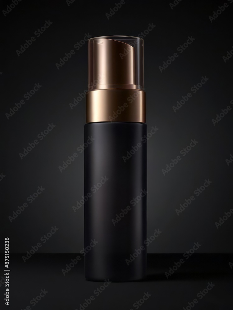 Stylish Cosmetic Bottle on a Black Background ai Stylish Cosmetic Bottle on a Black Background ai