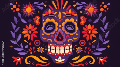 day of the dead skull vector concept background