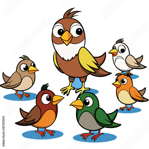 sparrow cartoon birds collection 