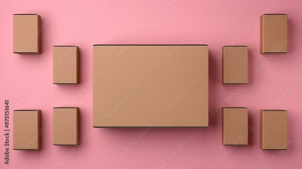 Innovative cardboard packaging design integrating eco-friendly materials and production processes. Illustration, Image, , Minimalism, Innovative cardboard packaging design integrating eco-friendly materials and production processes. Illustration, Image, , Minimalism,