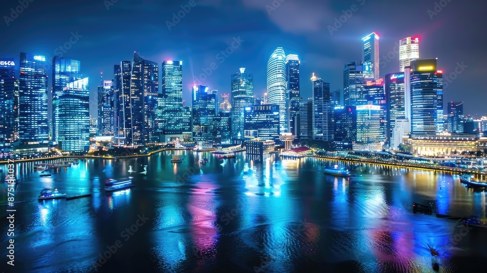 Fototapeta premium Stunning Cityscape Under the Night Sky