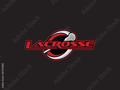 Lacrosse stick logo on a black background