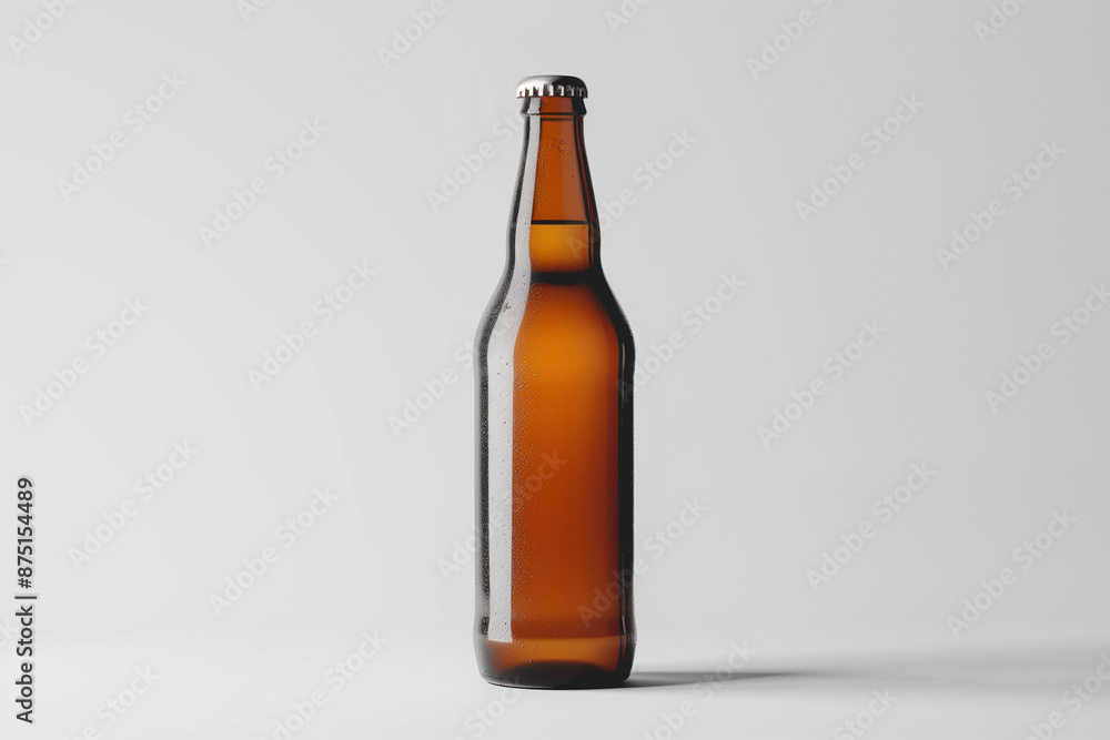 Beer bottle mockup, white background Beer bottle mockup, white background