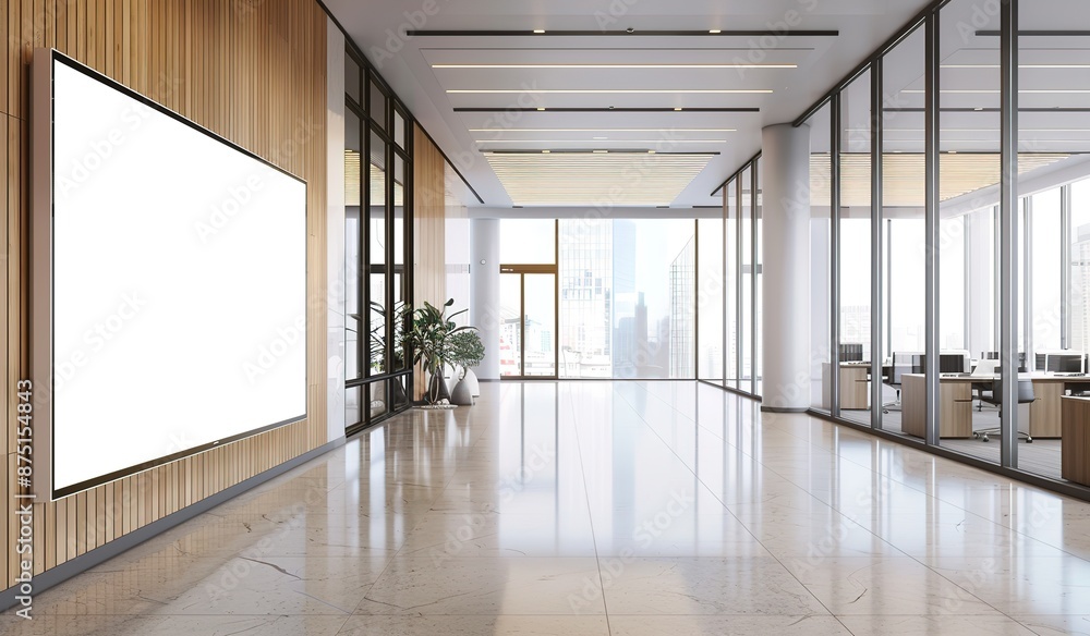 Fototapeta premium Modern Office Interior with White Frame