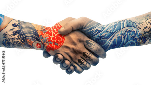 握手している様子