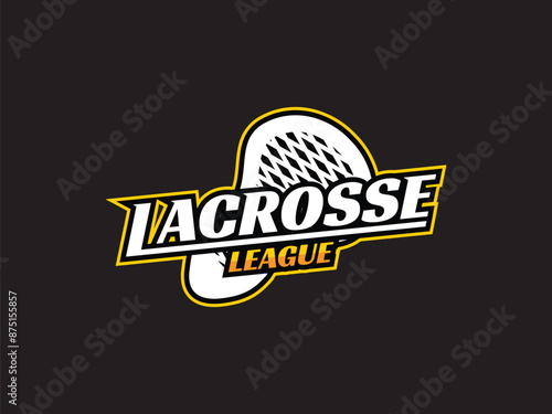 Lacrosse badge logo with modern minimalist style