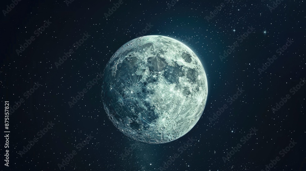 Obraz premium The Moon shining brightly at night