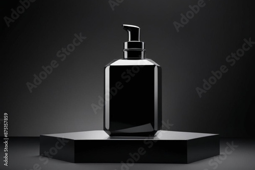 perfume battal mockup on black background photo