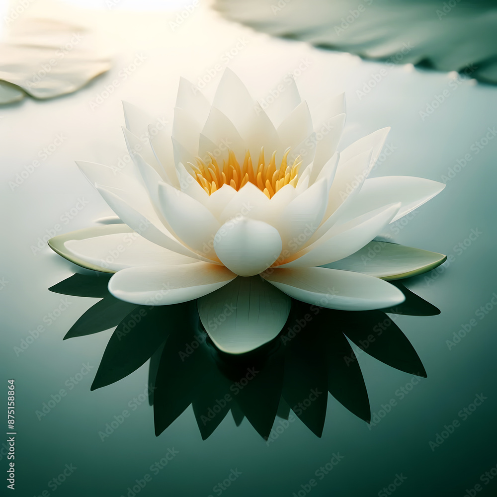 lotus flower on water, meditation concept, illustration generative ai lotus flower on water, meditation concept, illustration generative ai