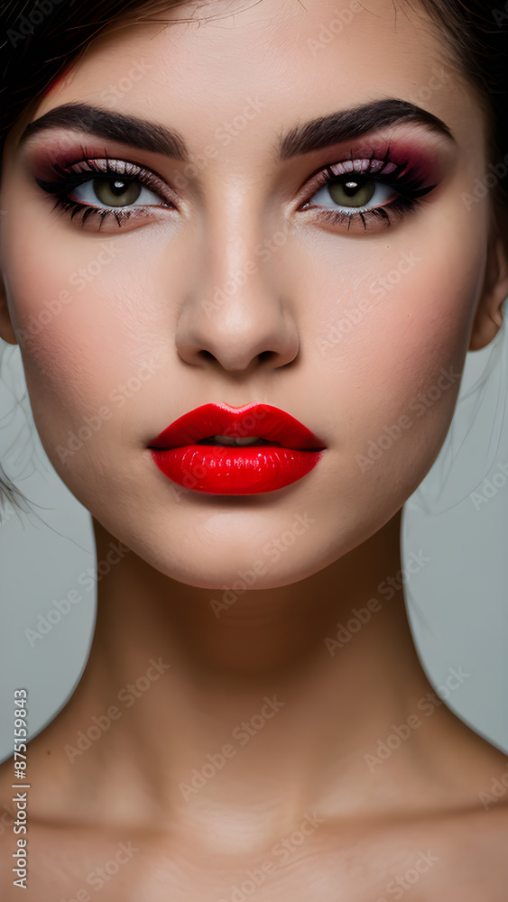 pretty woman with red lipstick pretty woman with red lipstick