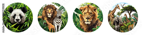 Wildlife Conservation clipart collection, symbol, logos, icons isolated on transparent background photo