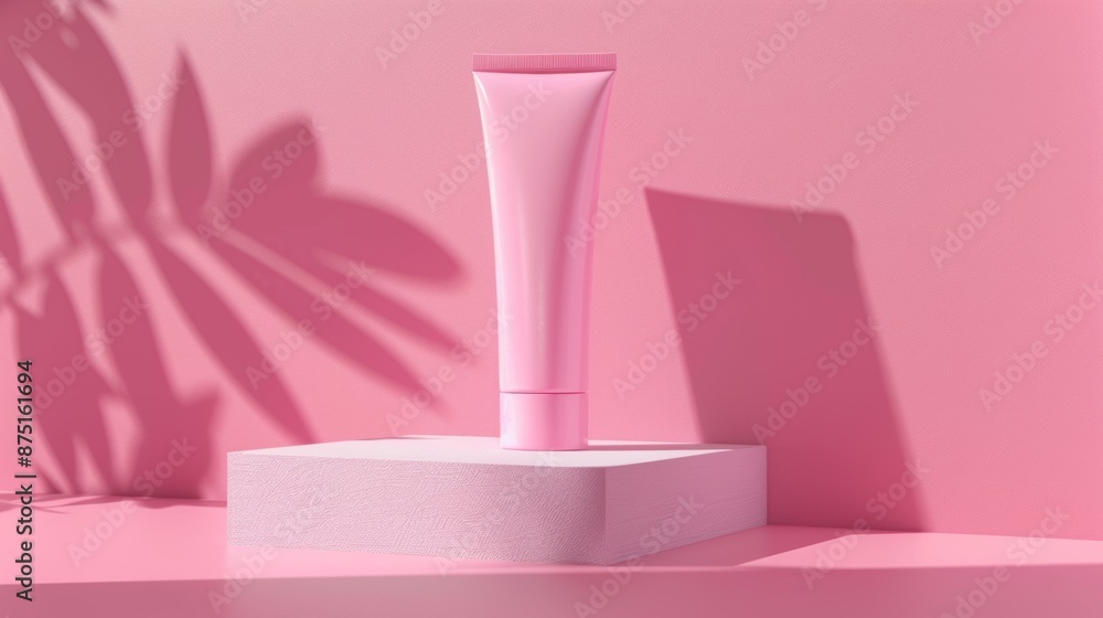 Pink Cosmetic Tube on Pink Background
Pink Cosmetic Tube on Pink Background