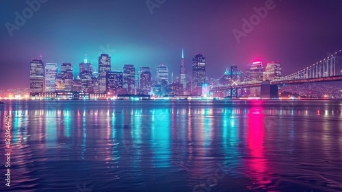 Wallpaper Mural Beautiful City Illuminated at Night Torontodigital.ca