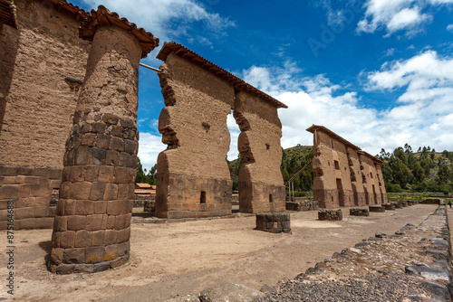 Ruins of the temple of Wiracocha in Raqchi, Cuzco, Peru, South America photo