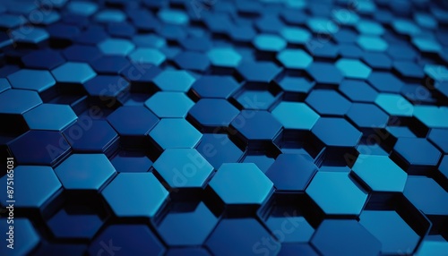 Blue hexagonal background with a lot of hexagons 