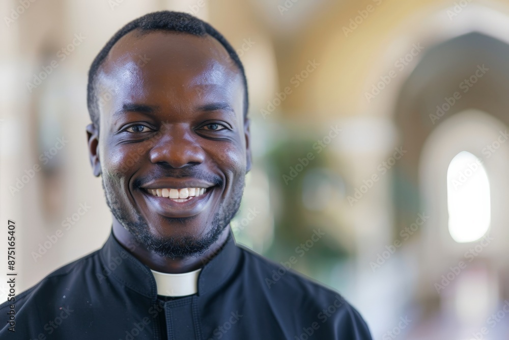 A clergyman dressed in religious attire, smiling warmly, standing indoors, suggesting faith, dedication, and a positive demeanor in a place of worship. A clergyman dressed in religious attire, smiling warmly, standing indoors, suggesting faith, dedication, and a positive demeanor in a place of worship.