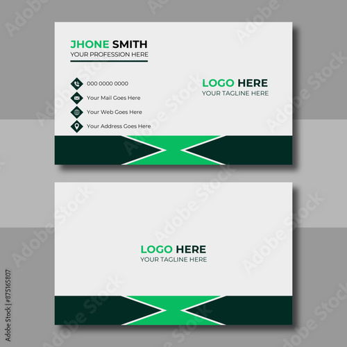 Modern business card design for business and personal use. vector illustration design, print ready and easy to edit