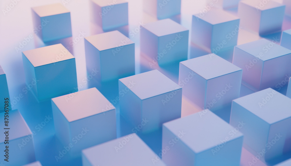 Naklejka premium 3d cube gradient geometric shapes. 