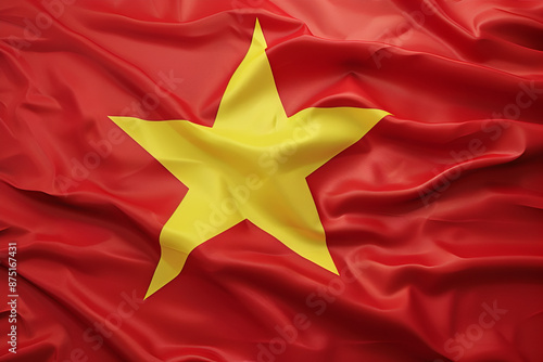 Vietnam Flag 3D illustration, Ai
