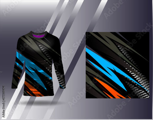 Sports jersey and tshirt template sports design for football racing gaming jersey vector