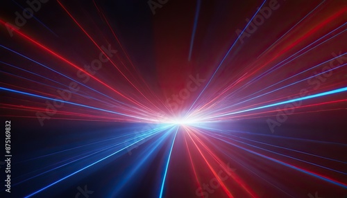 Vibrant Laser Neon Lights Flash and Illuminate in Red and Blue Generated Ai
