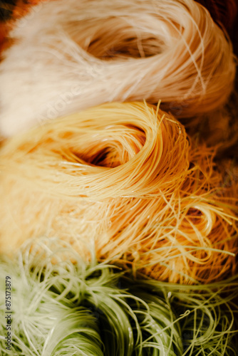 Closeup of colorful rice noodles