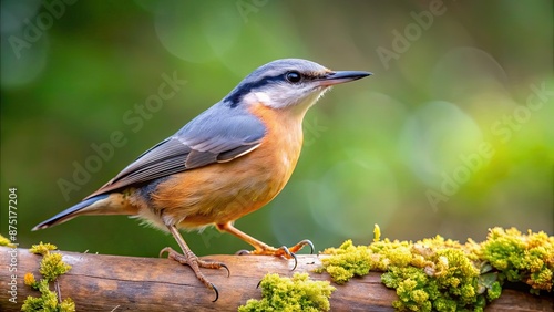 Eurasian Nuthatch perched on a tree branch in a natural forest setting , bird, wildlife, nature, Eurasian, Nuthatch © Sujid